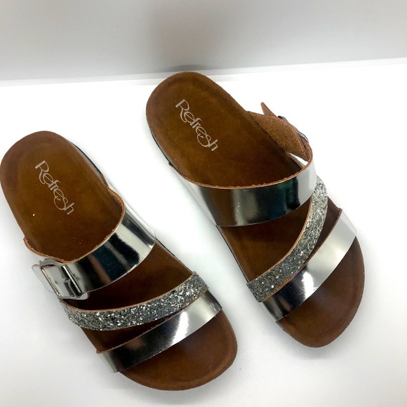 Belt Buckle Glitter Sandals - Picture 15 of 16
